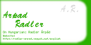 arpad radler business card
