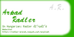 arpad radler business card